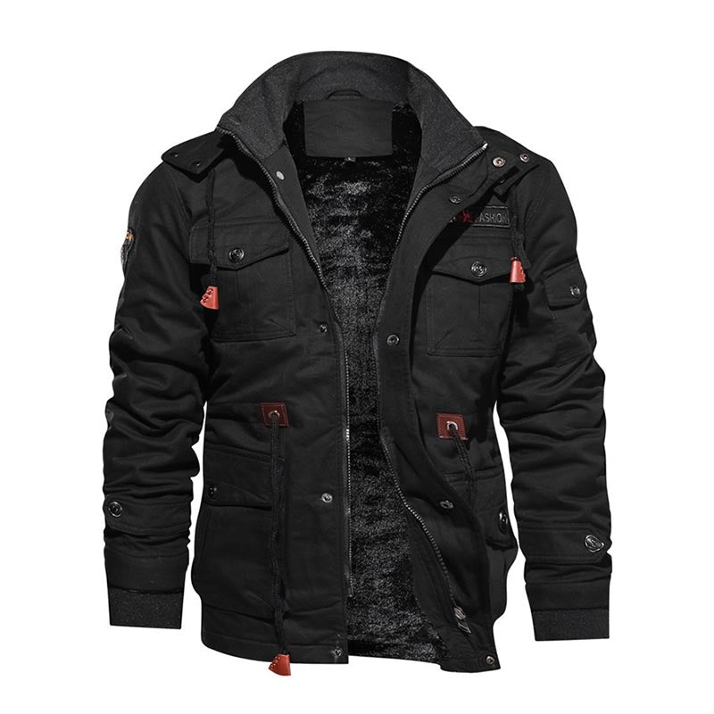 Winter Warme Fleece Militärjacke Cargojacke