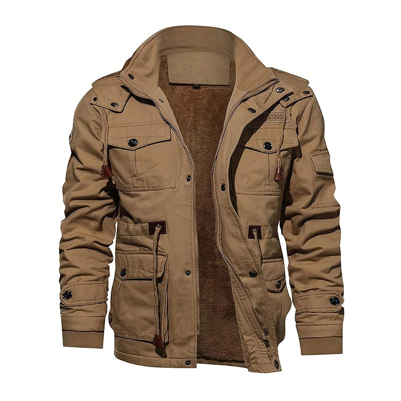 Winter Warme Fleece Militärjacke Cargojacke