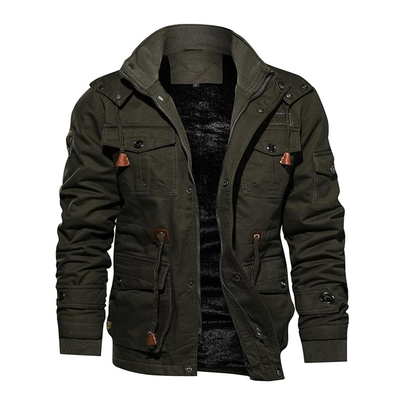 Winter Warme Fleece Militärjacke Cargojacke