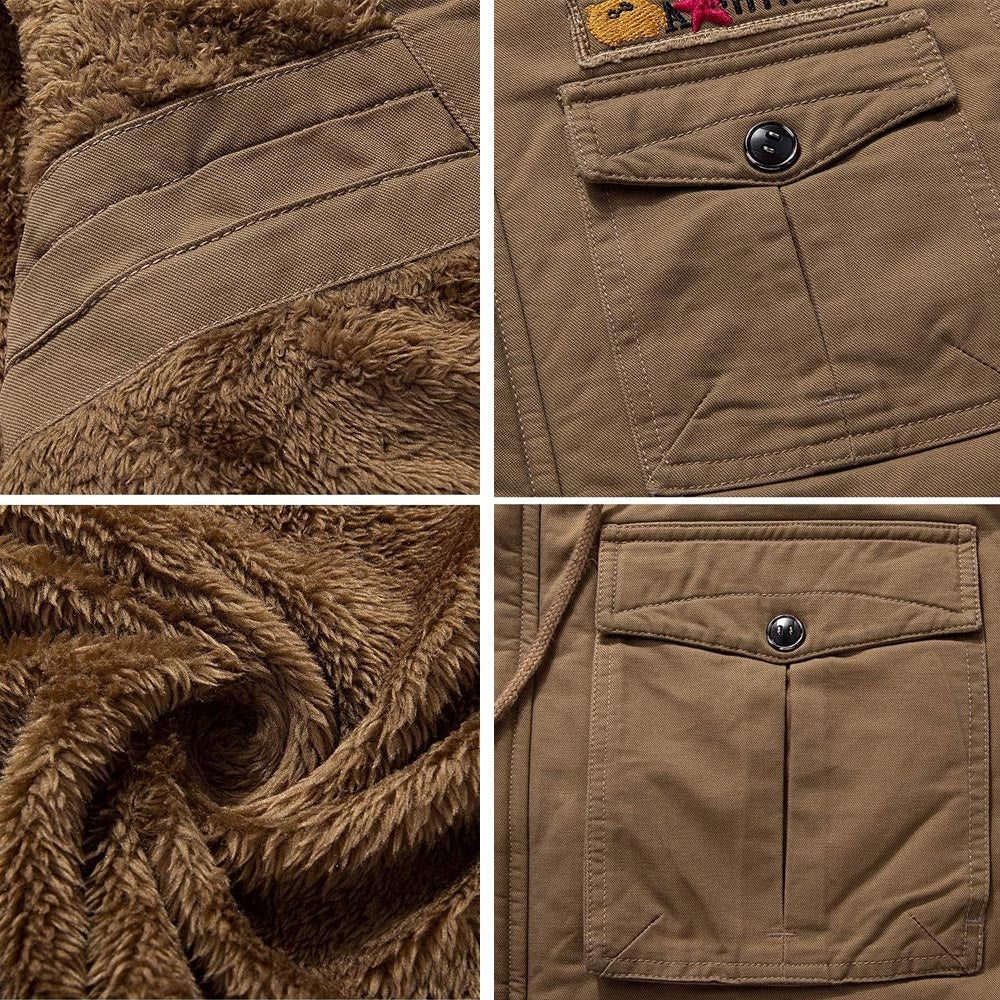 Winter Warme Fleece Militärjacke Cargojacke