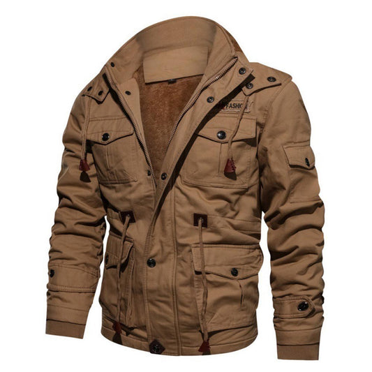 Winter Warme Fleece Militärjacke Cargojacke