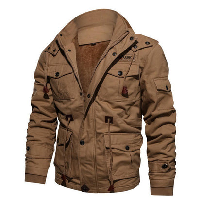 Winter Warme Fleece Militärjacke Cargojacke