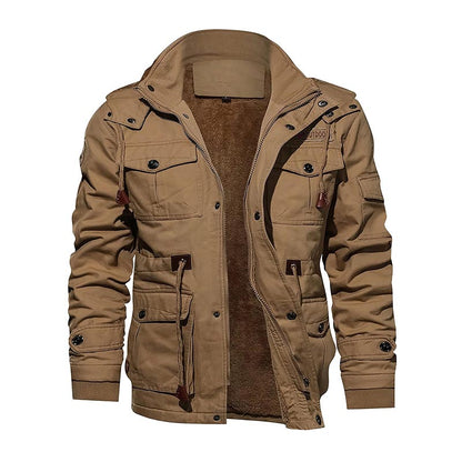 Winter Warme Fleece Militärjacke Cargojacke
