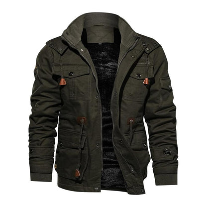 Winter Warme Fleece Militärjacke Cargojacke