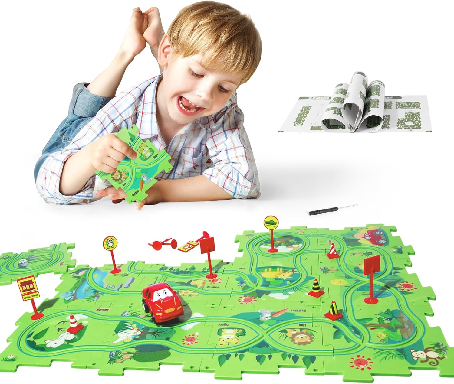 Modeauge™ Puzzle-Autorennbahn-Set